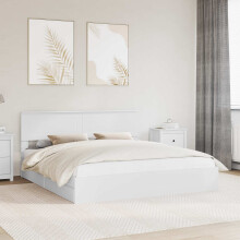 Berkfield Storage Bed with Headboard White 180 x 200 cm Engineered Wood