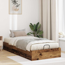Berkfield Ottoman Bed Frame Old Wood 80.5 x 200 cm Engineered Wood
