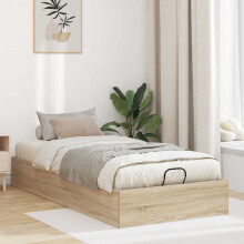 Berkfield Ottoman Bed Frame Sonoma Oak 203 x 90 x 25 cm Engineered Wood