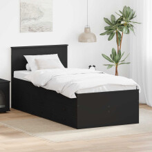Berkfield Daybed with Drawer Manual Black 100 x 200 cm Engineered Wood