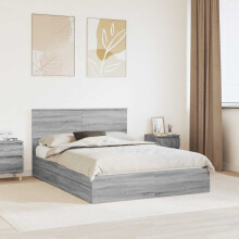 Berkfield Storage Bed Grey Sonoma 150 x 200 cm Engineered Wood