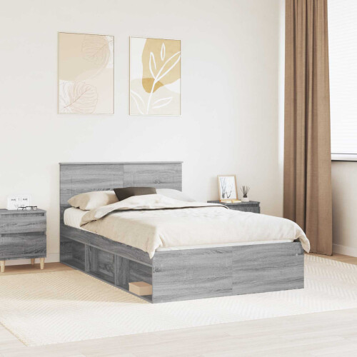 Berkfield Bed Frame Grey Sonoma 120 x 200 cm Engineered wood