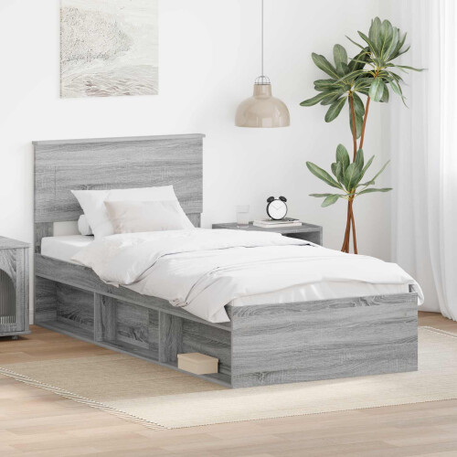Berkfield Bed Frame Grey Sonoma 75 x 190 cm Engineered wood