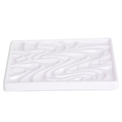 Paint Palette Wavy Imitation Ceramic, Square White 1