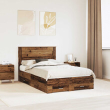Berkfield Bed Frame with Headboard Old Wood 120 x 190 cm Engineered Wood