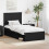 Berkfield Bed Frame with Headboard Black 90 x 200 cm Solid Pine Wood 1