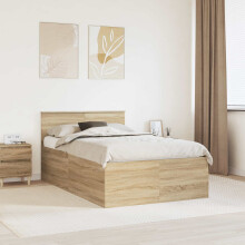 Berkfield Bed Frame Sonoma Oak 120 x 190 cm Engineered Wood