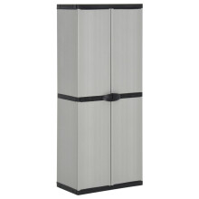 Berkfield Garden Storage Cabinet with 3 Shelves Grey&Black 68x40x168 cm