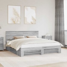 Berkfield Bed Frame Grey Sonoma 180 x 200 cm Engineered Wood