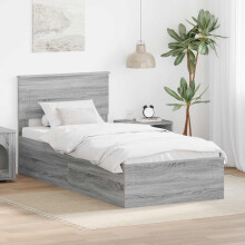 Berkfield Bed Frame Grey Sonoma 75 x 190 cm Engineered Wood