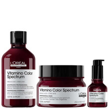 L'Oréal Professionnel Trio: Vitamino Color Spectrum Shampoo 300ml, Rinse Off Hair Mask 250ml and Serum 50ml for Coloured Hair