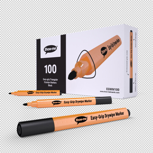 Show-Me EGWM100 Show-meTriangular whiteboard Pens Black - Box 100