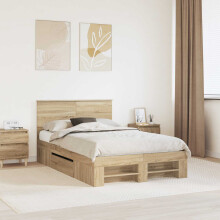 Berkfield Bed Frame Sonoma Oak 137 x 203 cm Engineered Wood
