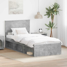 Berkfield Bed Frame Concerte Grey 90 x 190 cm Solid Pine Wood