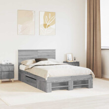 Berkfield Bed Frame Grey Sonoma 120 x 200 cm Engineered Wood