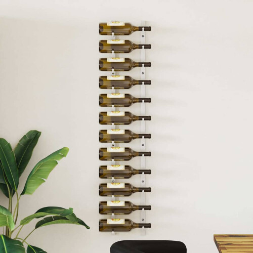 Berkfield Wall Mounted Wine Rack for 12 Bottles White Iron