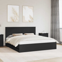 Berkfield Bed Frame with Drawer Black 180 x 200 cm Engineer Wood