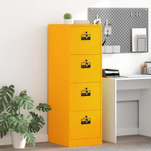 Berkfield File Cabinet with Drawer 2 pcs Mustard Yellow 44 x 50 x 139 cm