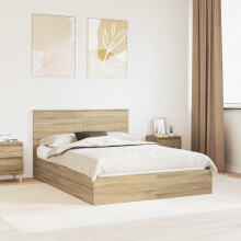 Berkfield Storage Bed with Drawer Sonoma Oak 140 x 200 cm Engineered Wood