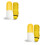2Pcs Lightweight Windproof Compact Umbrella Yellow with Capsule Case 5