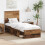 Berkfield Bed Frame with Headboard Old Wood 75 x 190 cm Solid Pine Wood 1