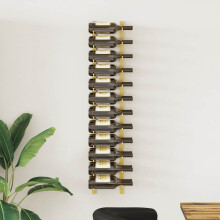 Berkfield Wall Mounted Wine Rack for 24 Bottles Gold Iron