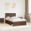 Berkfield Bed Frame with Headboard Brown Oak 120 x 190 cm Solid Pine Wood 1