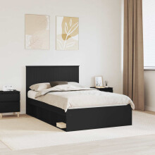 Berkfield Bed Frame with Headboard Black 120 x 200 cm Solid Pine Wood