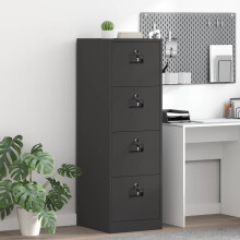 Berkfield File Cabinet 2 pcs Black 44 x 50 x 139 cm Cold-Rolled Steel