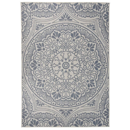 Berkfield Outdoor Flatweave Rug 140x200 cm Blue Pattern