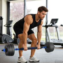 Berkfield 4-in-1 Dumbbell Set 30kg Black and Blue