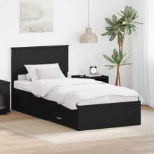 Berkfield Bed Frame Black and Silver 100 x 200 cm Engineered Wood