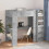 Berkfield Loft Bed Frame with Desk Concrete Grey 100 x 200 cm 1