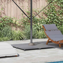 Berkfield Parasol Base Dark grey wood look 100 x 100 x 4 cm Steel