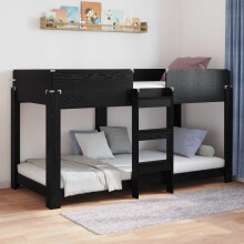 Berkfield Bunk Bed for Kids Black Oak 80 x 200 cm Engineered Wood