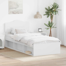Berkfield Bed Frame with Headboard White 90 x 190 cm Solid Pine Wood