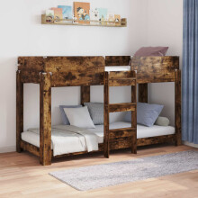 Berkfield Bunk Bed for Kids Smoked Oak 75 x 190 cm Engineered Wood