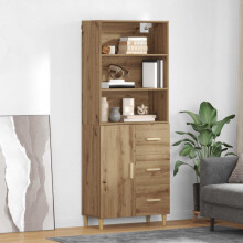 Berkfield Highboard Artisan Oak 69.5 x 32.5 x 180 cm Engineered Wood