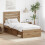 Berkfield Bed Frame Artisian Oak 100 x 200 cm Solid Pine Wood 1