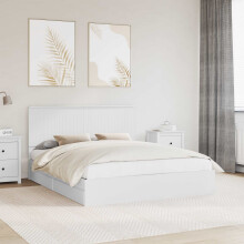 Berkfield Storage Bed with Headboard White 160 x 200 cm Engineered Wood