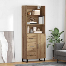 Berkfield Highboard with Drawer 2 pcs Artisan Oak Engineered Wood