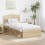 Berkfield Bed Frame with Headboard Sonoma Oak 75 x 190 cm Solid Pine Wood 1