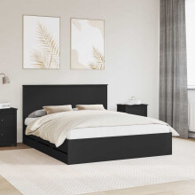 Berkfield Bed Frame with Drawer Black 160 x 200 cm Engineer Wood