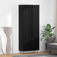 Berkfield Highboard Black Oak 69.5 x 34 x 180 cm Engineered Wood