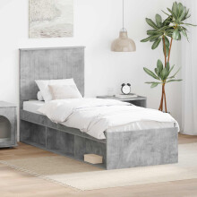 Berkfield Bed Frame Concerte Grey 75 x 190 cm Solid Pine Wood