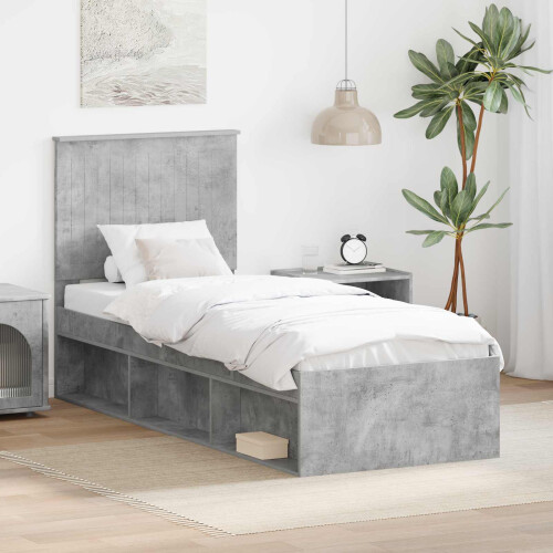 Berkfield Bed Frame Concerte Grey 75 x 190 cm Solid Pine Wood