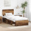 Berkfield Bed Frame with Headboard Old Wood 75 x 190 cm Solid Pine Wood 1