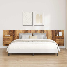 Berkfield Headboard with Cabinet 3 pcs Old Wood Engineered Wood