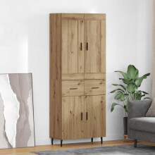 Berkfield Highboard with Drawer 2 pcs Artisan Oak Engineered Wood