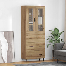 Berkfield Highboard with Drawer 2 pcs Artisan Oak Engineered Wood